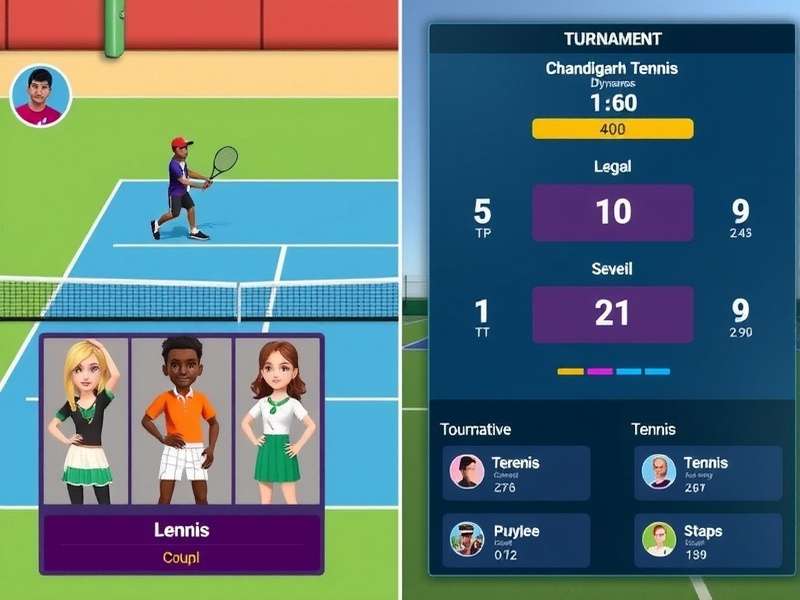 Chandigarh Tennis Dynamos tournament screen showing competitive match